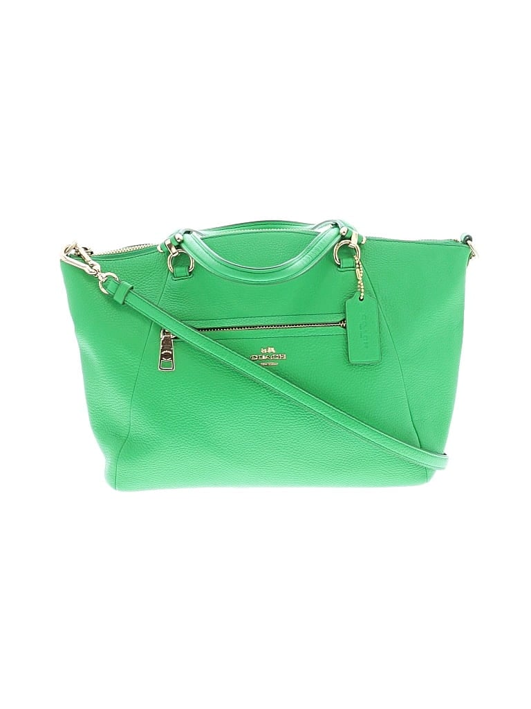Pre-owned Coach Leather Satchel In Green
