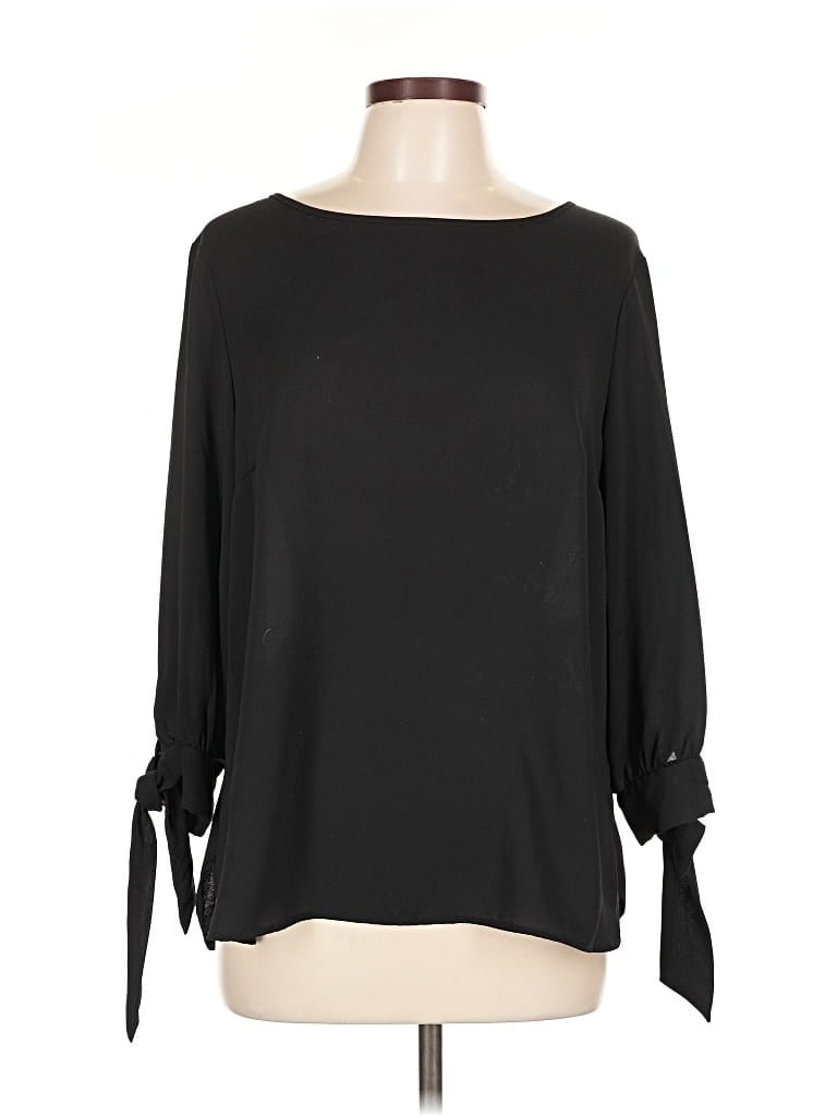Pre-owned Nine West 3/4 Sleeve Blouse In Black