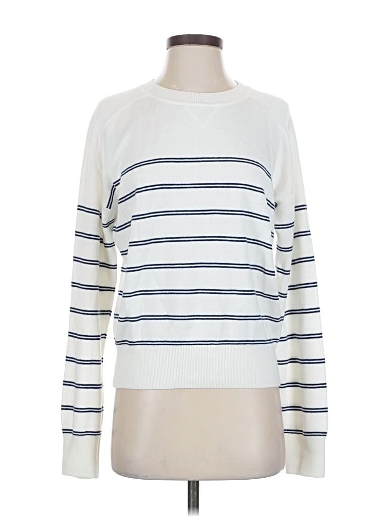 Pre-owned Evereve Pullover Sweater In White