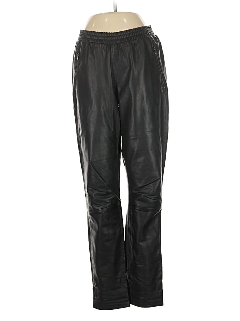Pre-owned Gestuz Faux Leather Pants In Black