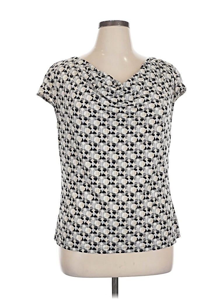 Pre-owned Liz Claiborne Short Sleeve Blouse In Silver