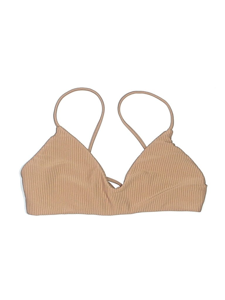 Pre-owned Aura Swimsuit Top Tan Swimwear In Brown