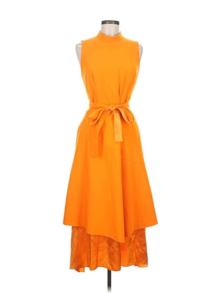 Pre-owned Hugo By Hugo Boss Cocktail Dress In Orange
