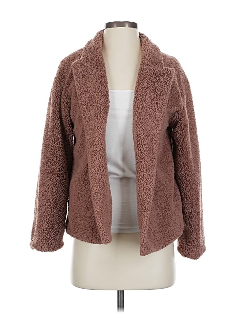 Pre-owned 14th & Union Faux Fur Jacket In Brown