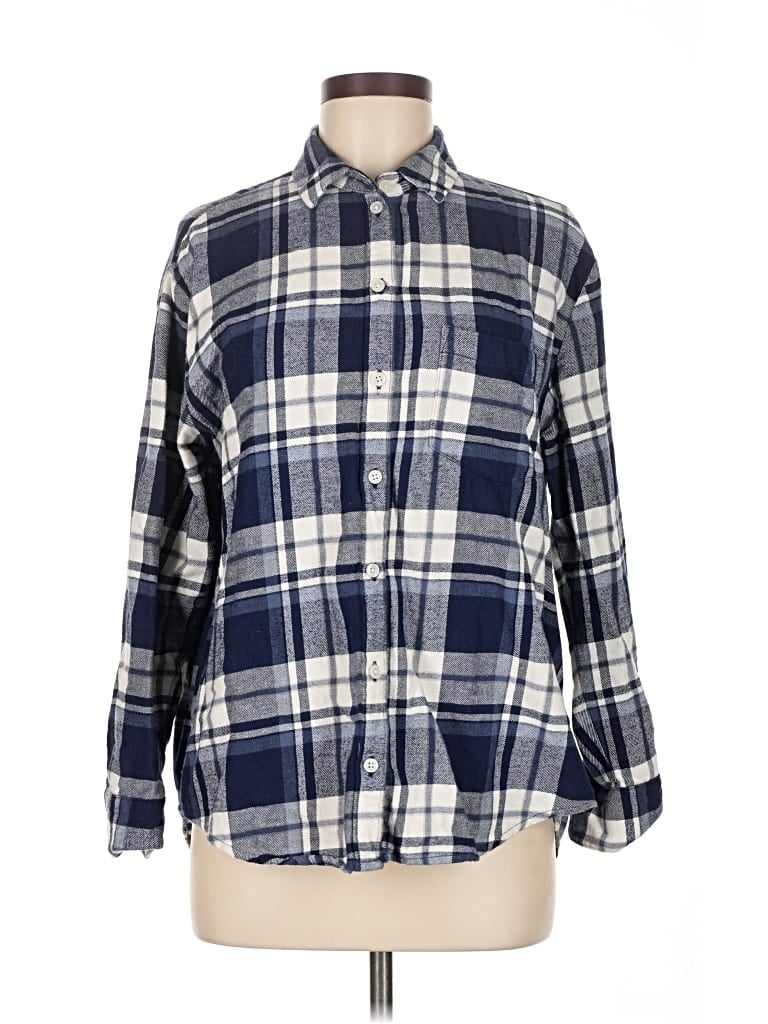 Pre-owned Old Navy Long Sleeve Button Down Shirt In Blue