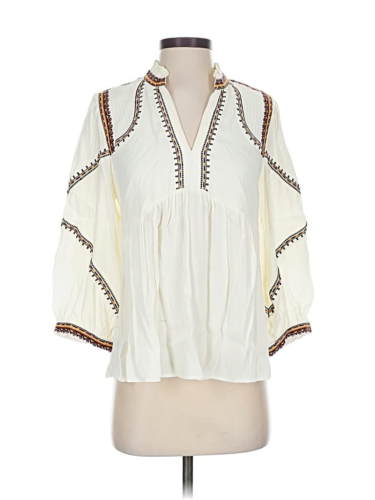 Pre-owned Ba&sh 3/4 Sleeve Blouse In White