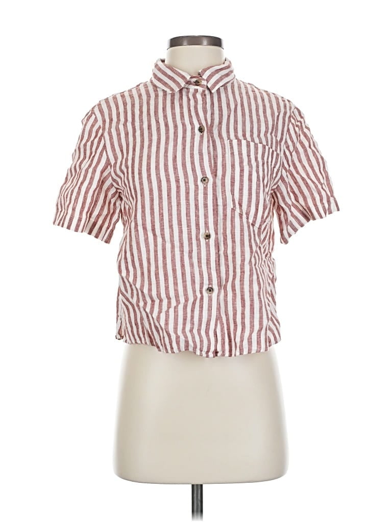 Pre-owned Banana Republic Short Sleeve Button Down Shirt In Red