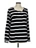 Gap 100% Polyester Stripes Black Long Sleeve Top Size M - photo 1