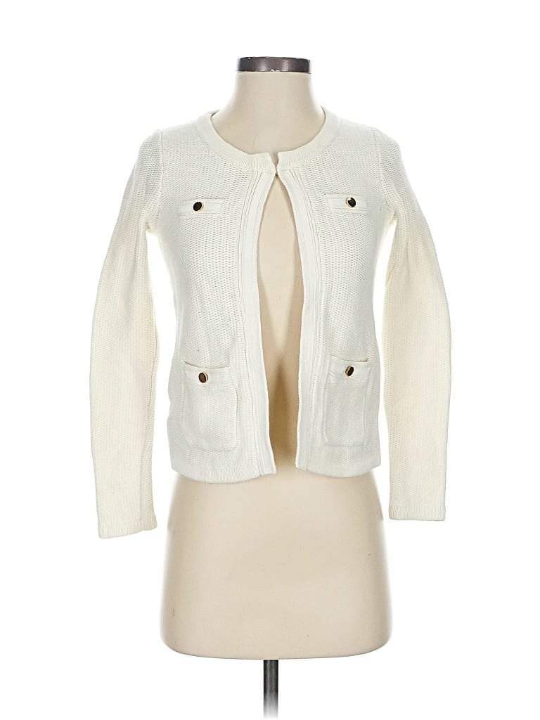 Pre-owned Banana Republic Cardigan Sweater In White