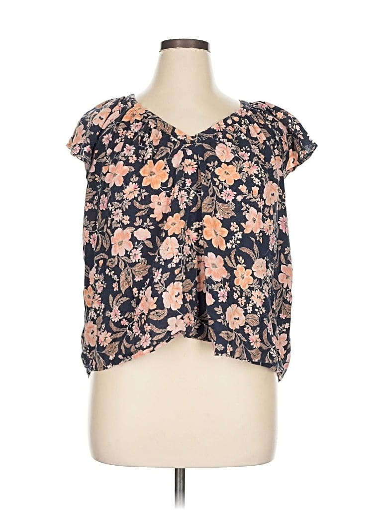 Pre-owned Old Navy Short Sleeve Blouse In Orange