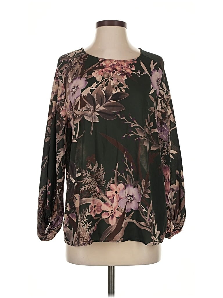 Pre-owned West Kei Long Sleeve Blouse In Brown