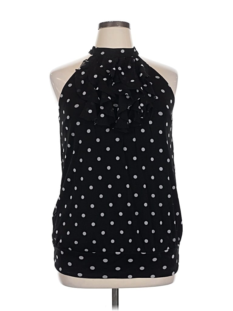 Pre-owned Lane Bryant Sleeveless Blouse In Black
