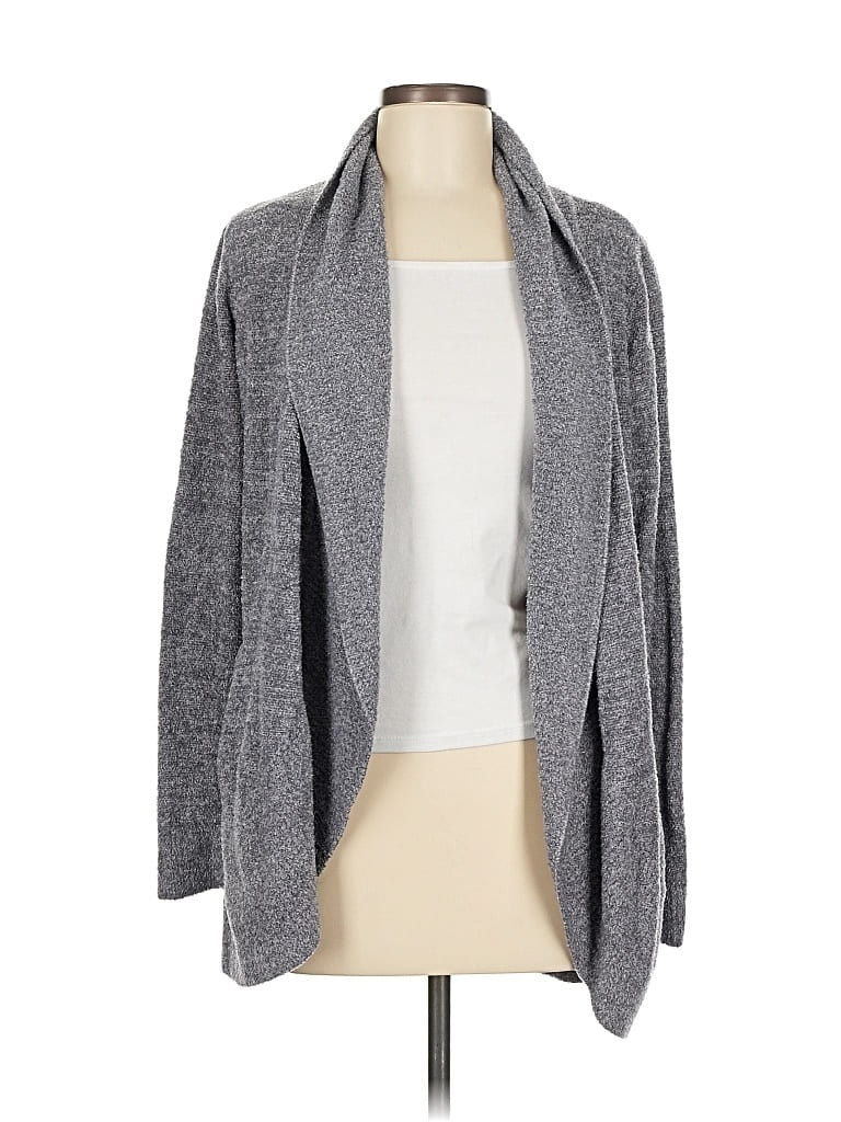 Pre-owned Barefoot Dreams Cozychic Lite Cardigan Sweater In Gray