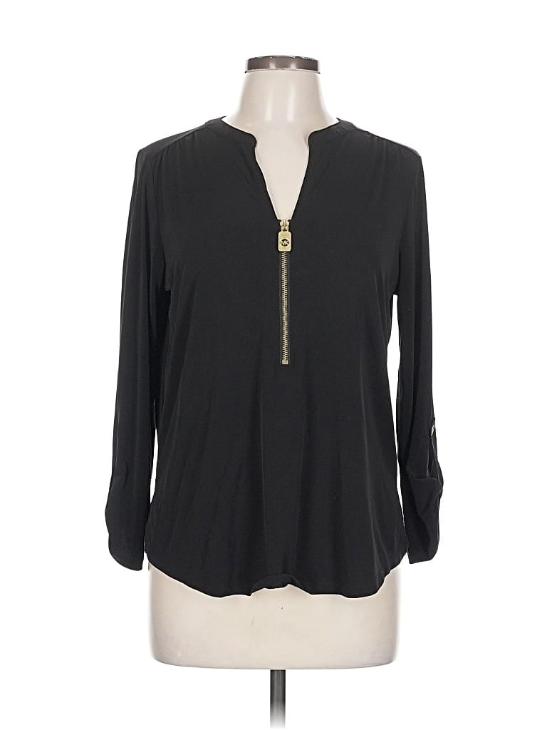 Pre-owned Michael Michael Kors Long Sleeve Blouse In Black