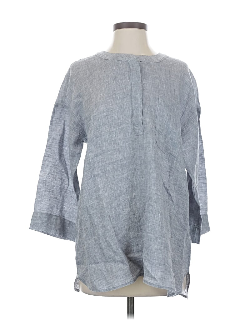 Pre-owned Purejill 3/4 Sleeve Blouse In Gray