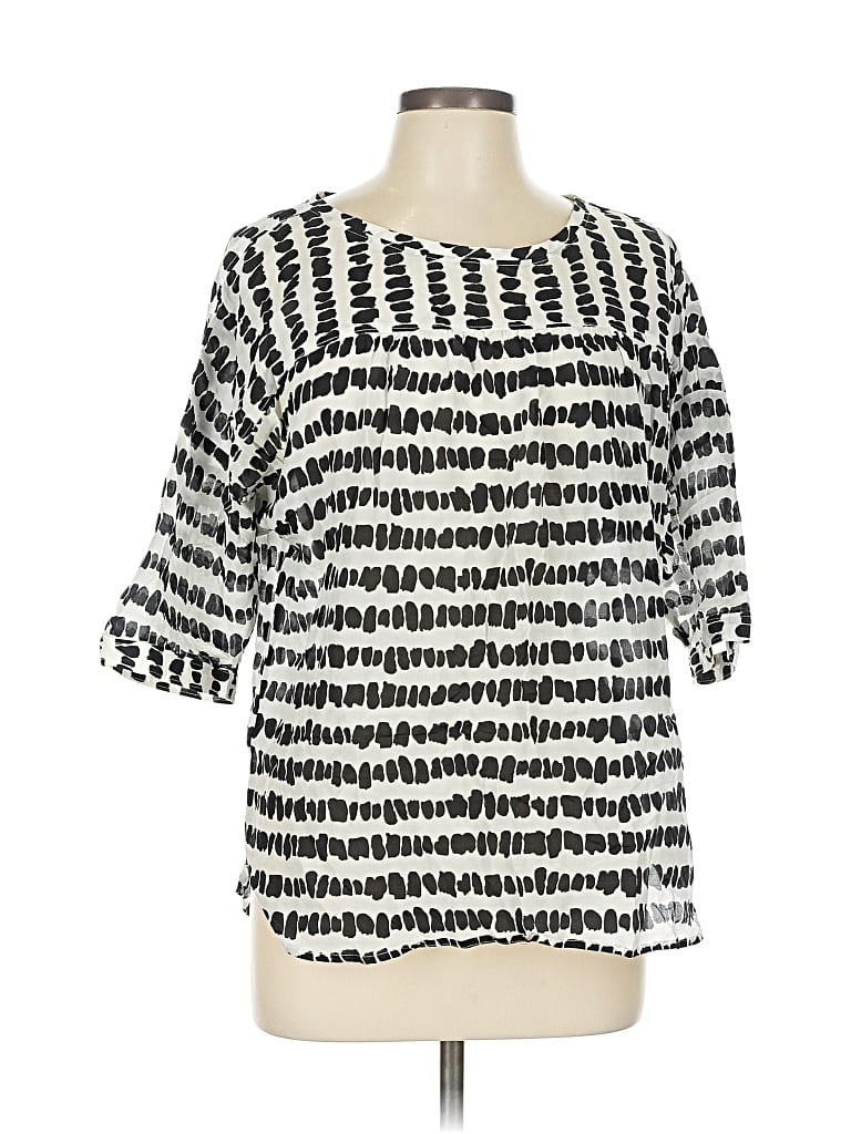 Pre-owned Ann Taylor Loft 3/4 Sleeve T-shirt In White