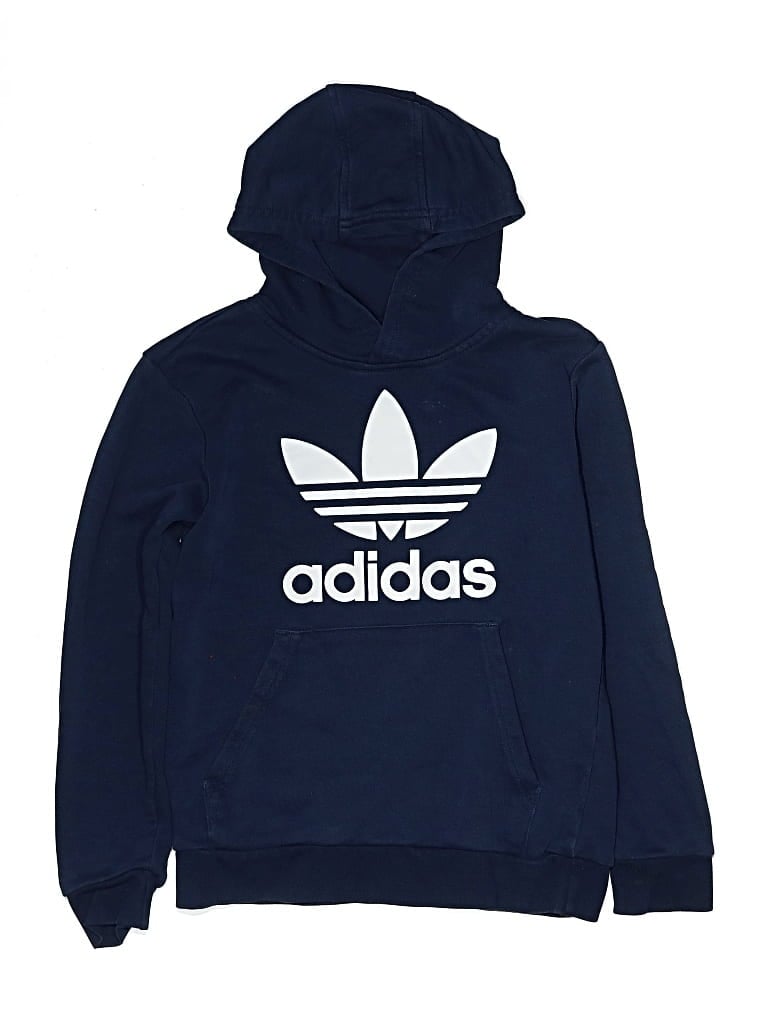 Pre-owned Adidas Originals Kids' Pullover Hoodie In Blue