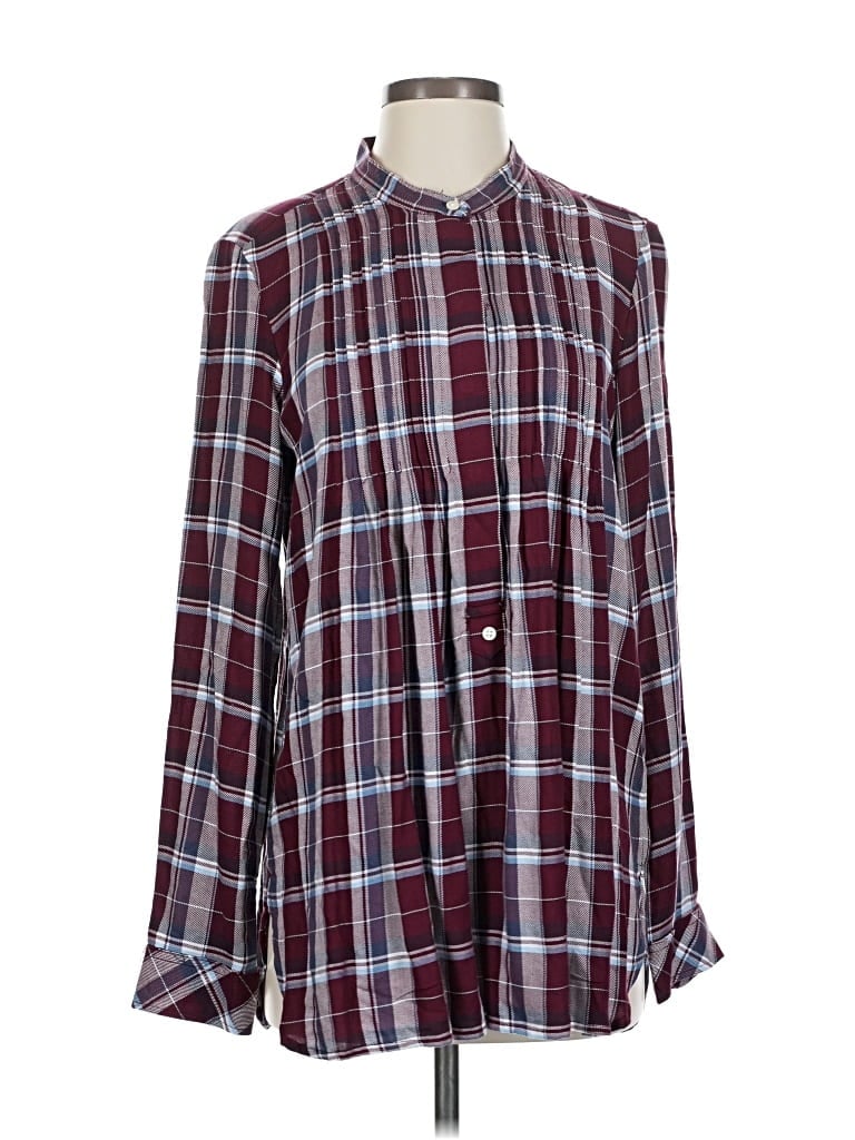 Gap Long Sleeve Button Down Shirt In Burgundy