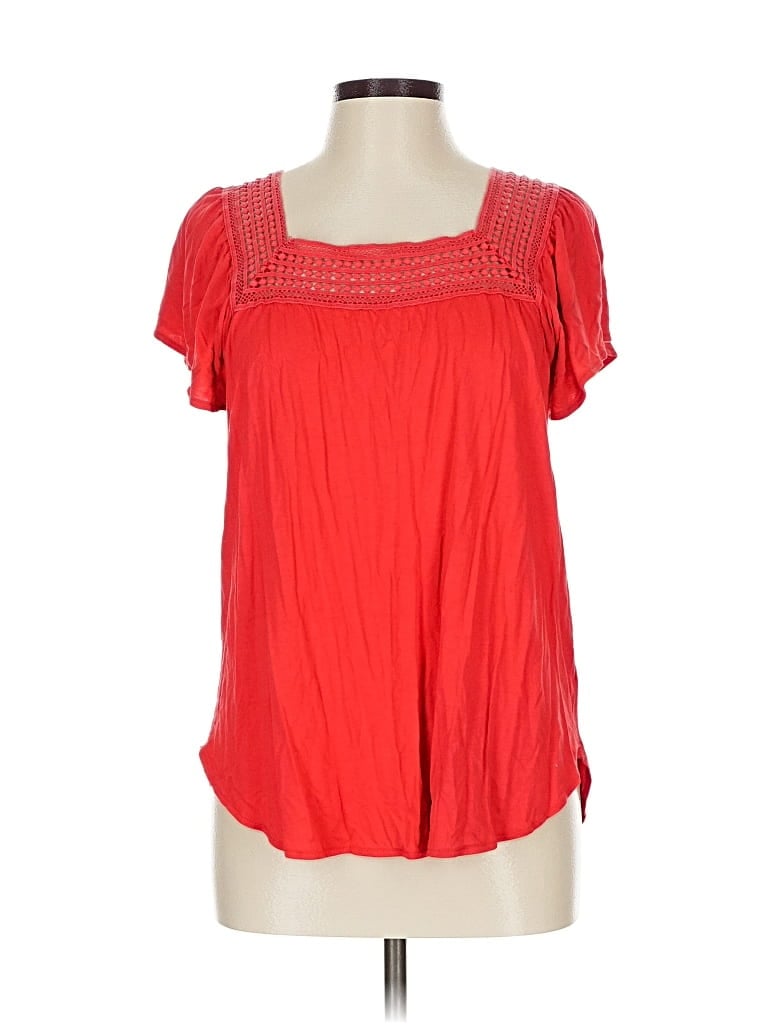 Pre-owned Old Navy Short Sleeve Blouse In Red