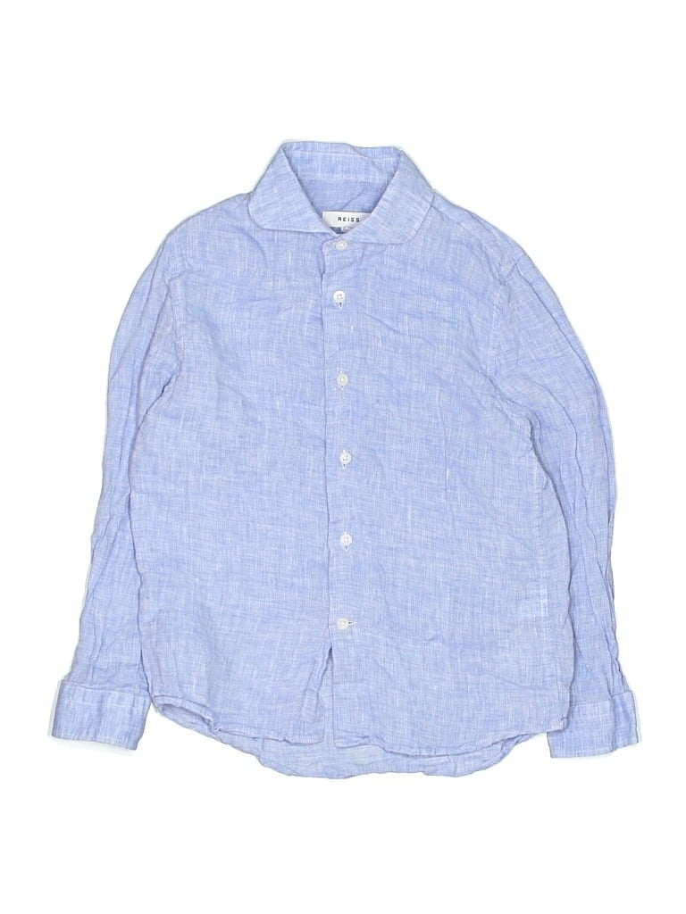 Pre-owned Reiss Kids'  Long Sleeve Button Down Shirt In Blue