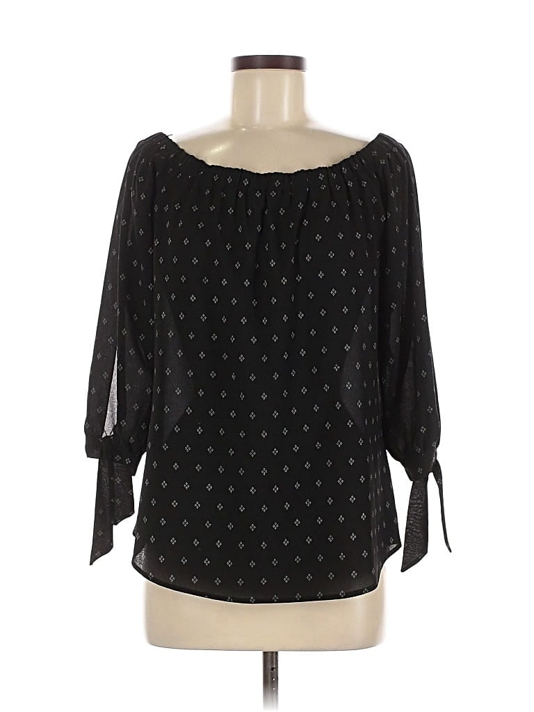 Pre-owned Veronica M 3/4 Sleeve Blouse In Black
