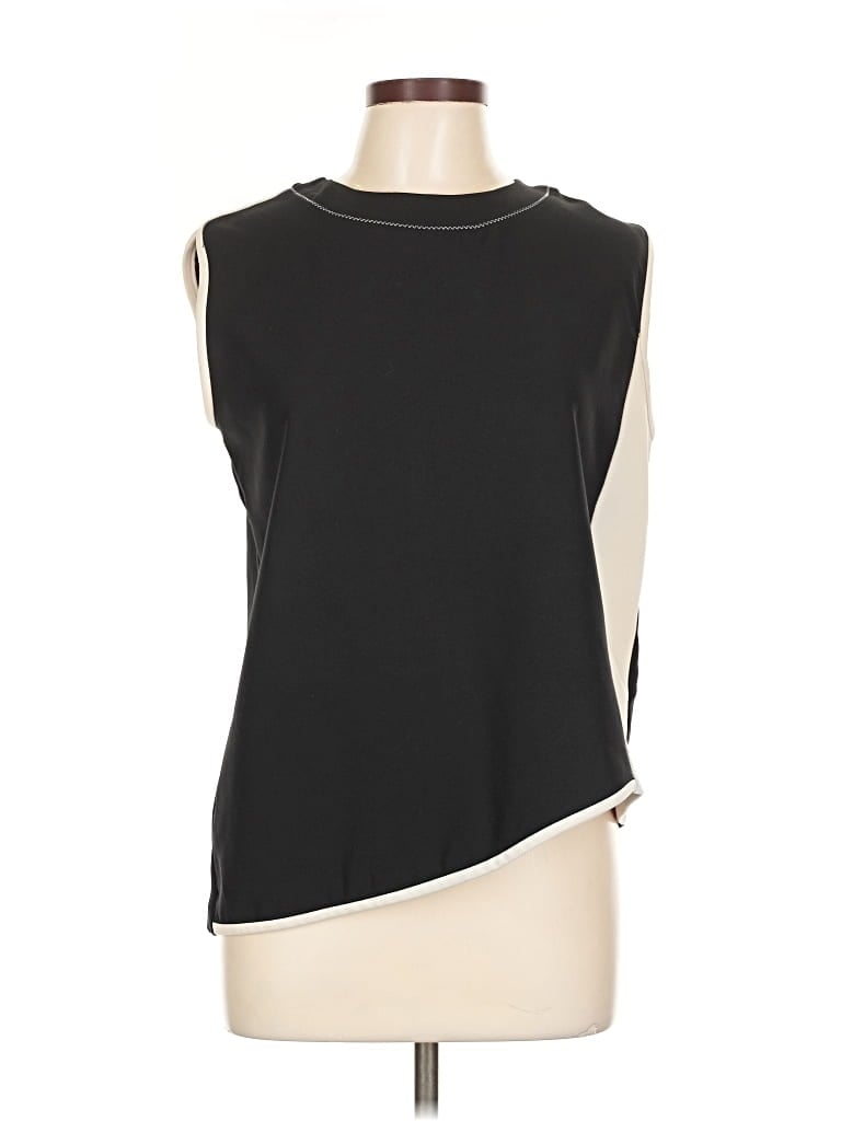 Pre-owned Zara Basic Sleeveless Blouse In Black