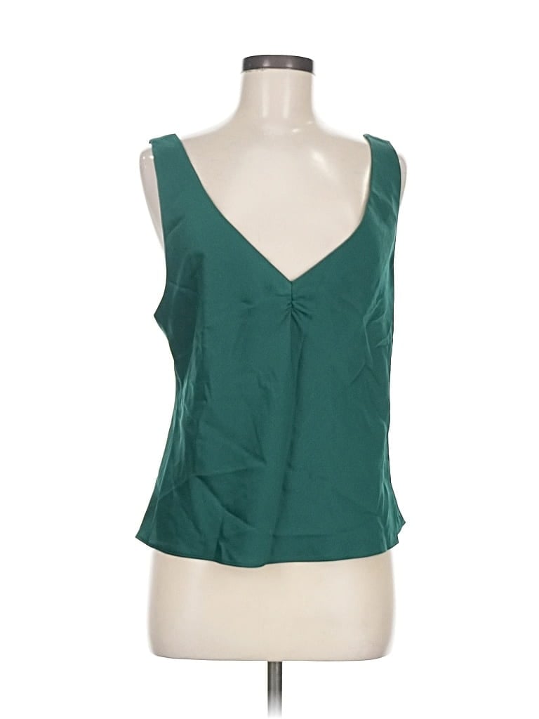 Leyden Tank Top Green Plunge Neckline Tops In Green