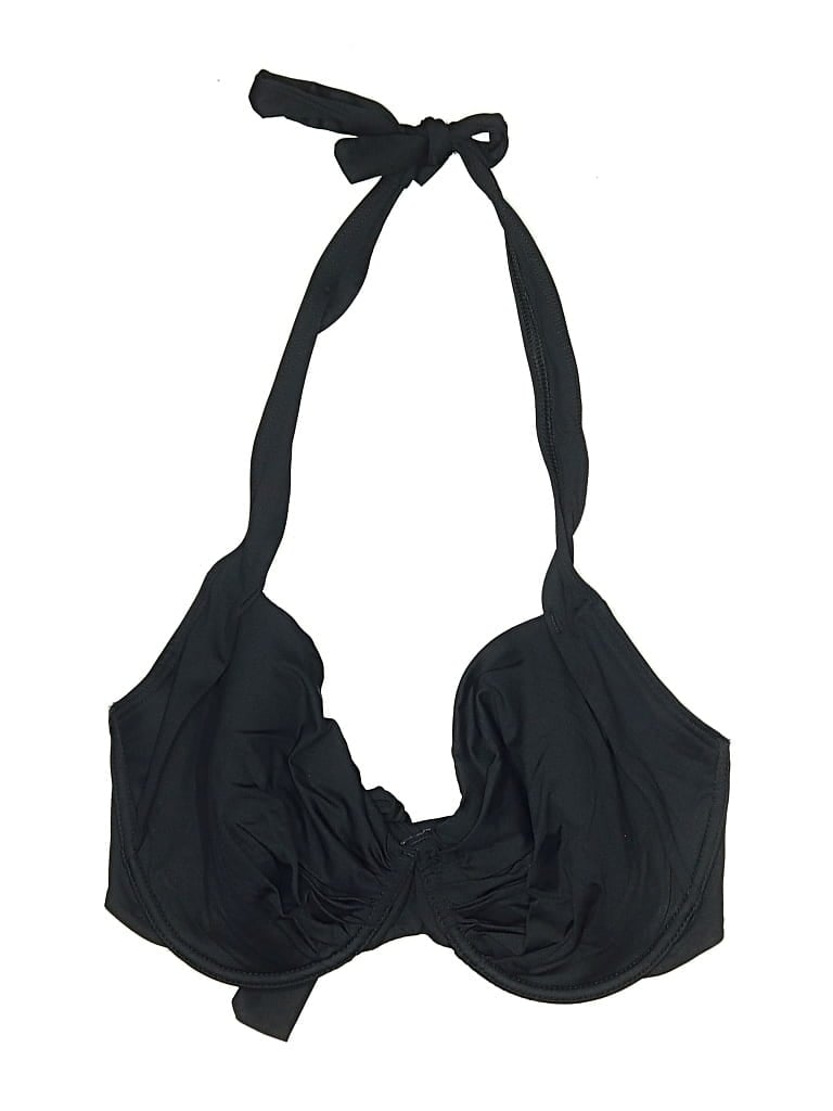 Pre-owned Tommy Bahama Swimsuit Top Black Solid Pattern Swimwear