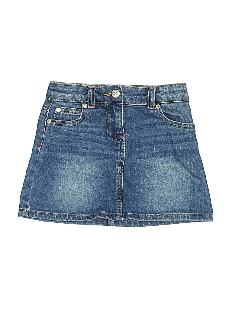 Pre-owned Mini Boden Kids' Denim Skirt In Blue