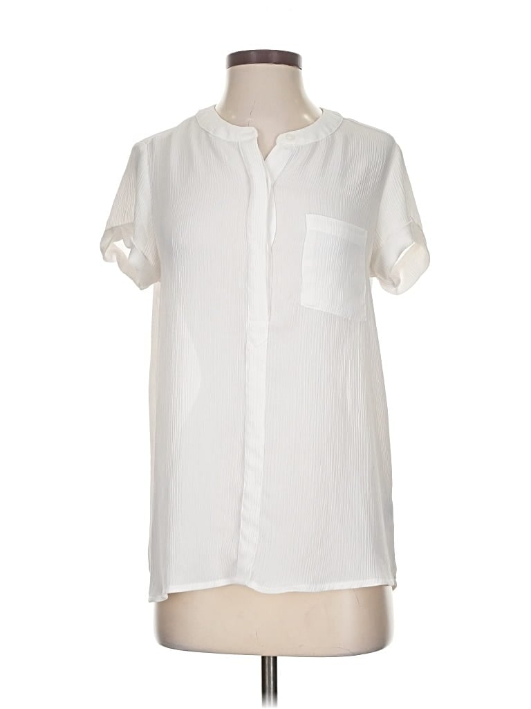 Pre-owned Simply Vera Vera Wang Short Sleeve Blouse In White
