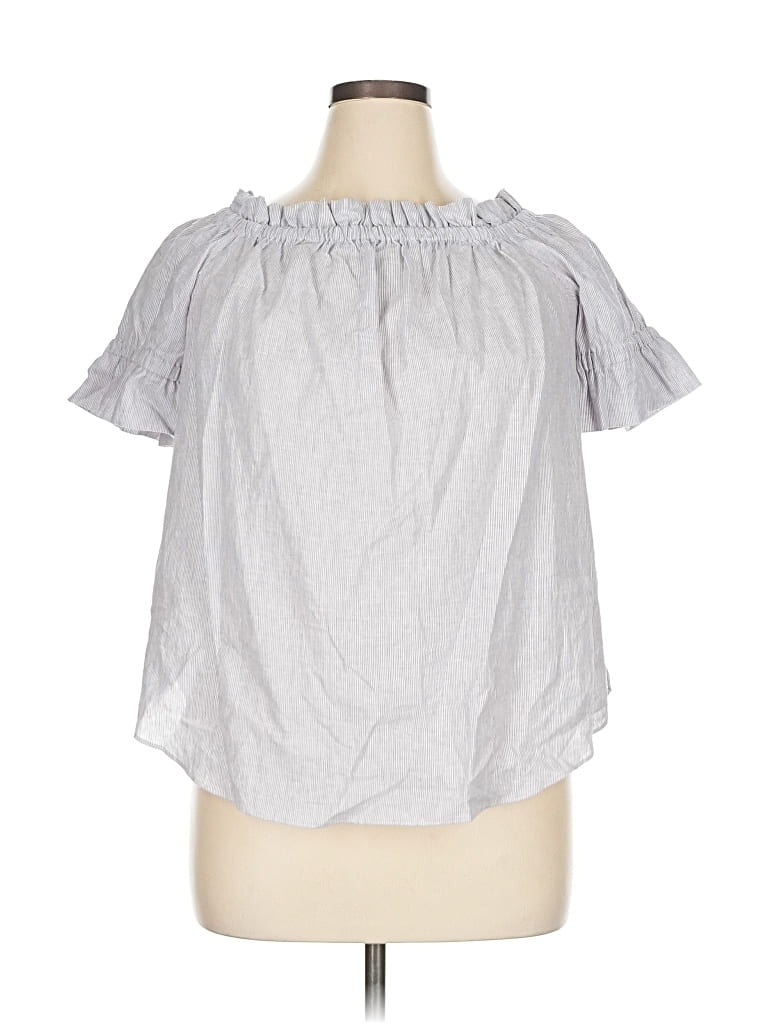 Pre-owned Michael Michael Kors Short Sleeve Blouse In Gray