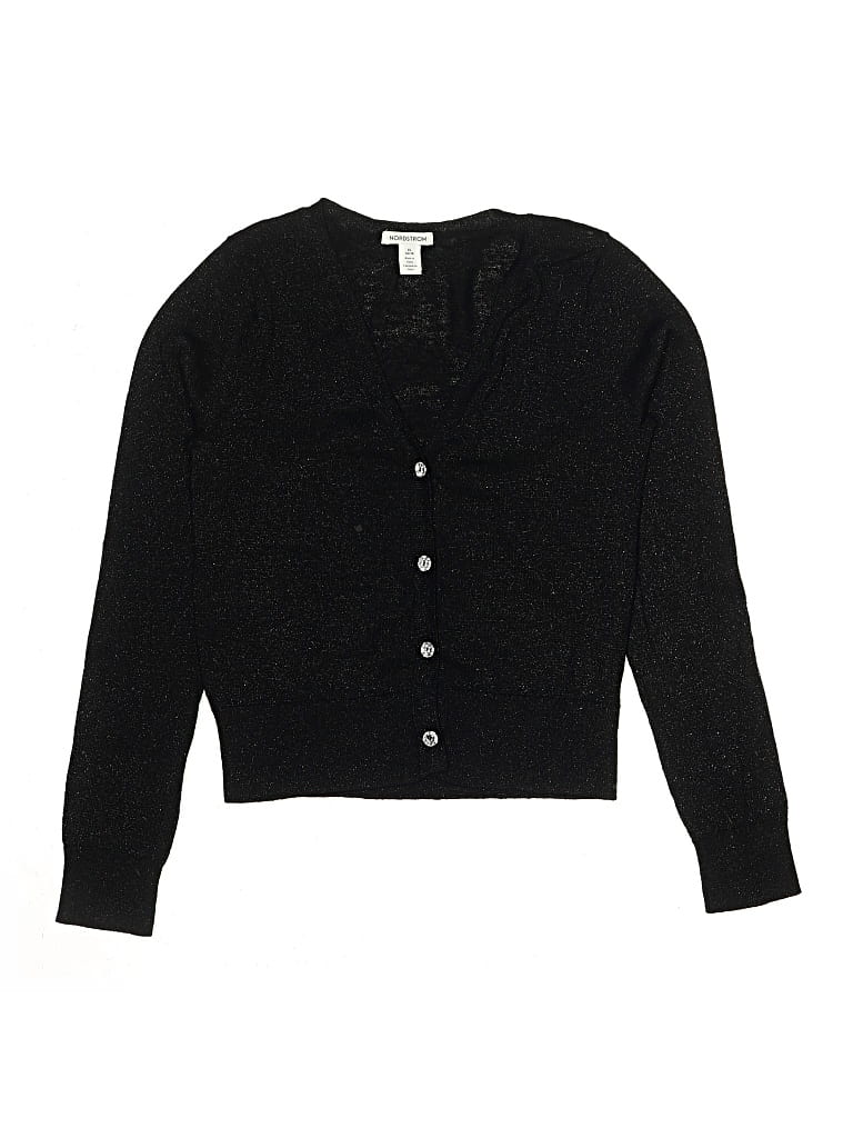 Pre-owned Nordstrom Kids' Cardigan Sweater In Black