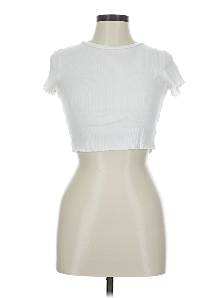 Pre-owned Shein Short Sleeve Turtleneck In White