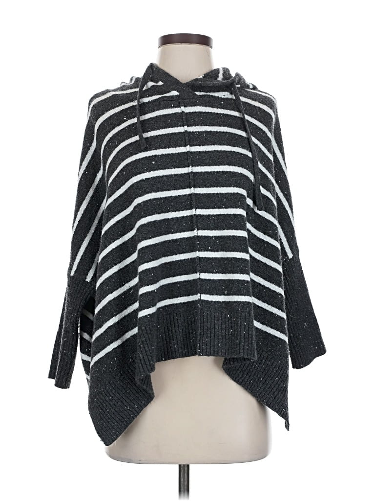 Pre-owned Ann Taylor Loft Poncho In Black