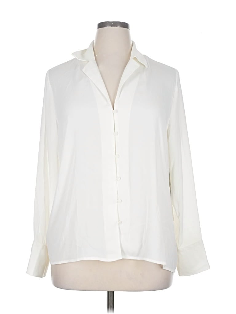 Worthington Long Sleeve Blouse In White