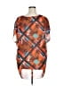 CAbi 100% Polyester Orange Short Sleeve Blouse Size XL - photo 2