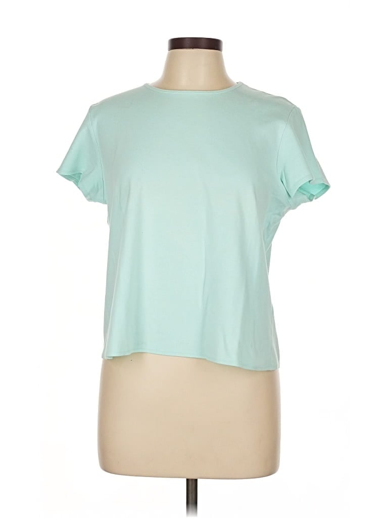 Pre-owned Eileen Fisher Short Sleeve T-shirt In Blue
