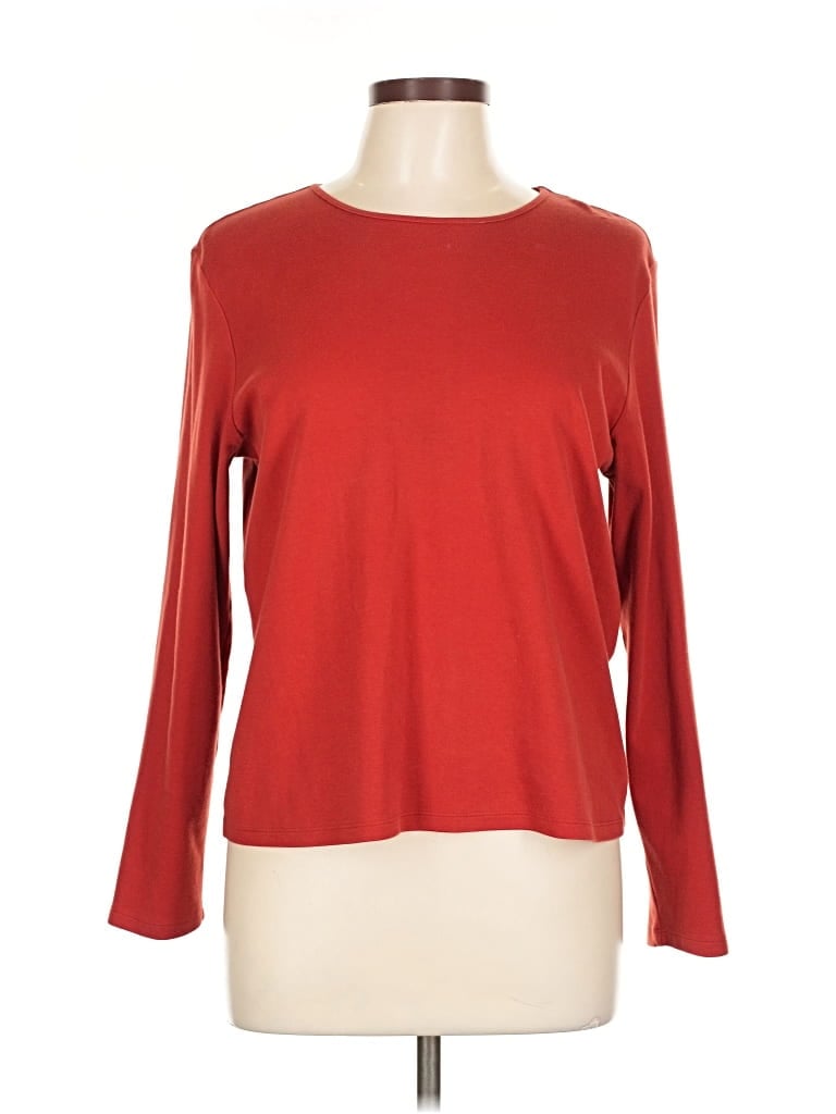 Pre-owned Eileen Fisher 3/4 Sleeve T-shirt In Red