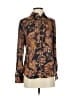 Industry 100% Polyester Paisley Brown Long Sleeve Blouse Size XS - photo 1