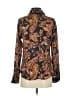 Industry 100% Polyester Paisley Brown Long Sleeve Blouse Size XS - photo 2