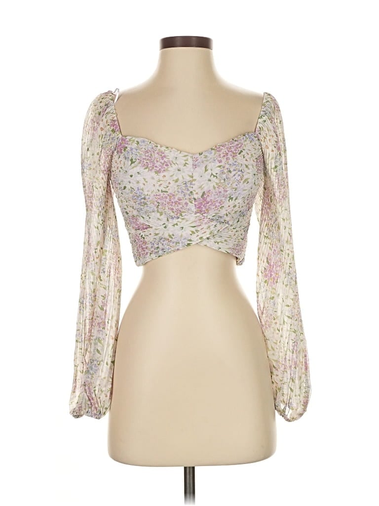 Pre-owned Astr 3/4 Sleeve Blouse In White