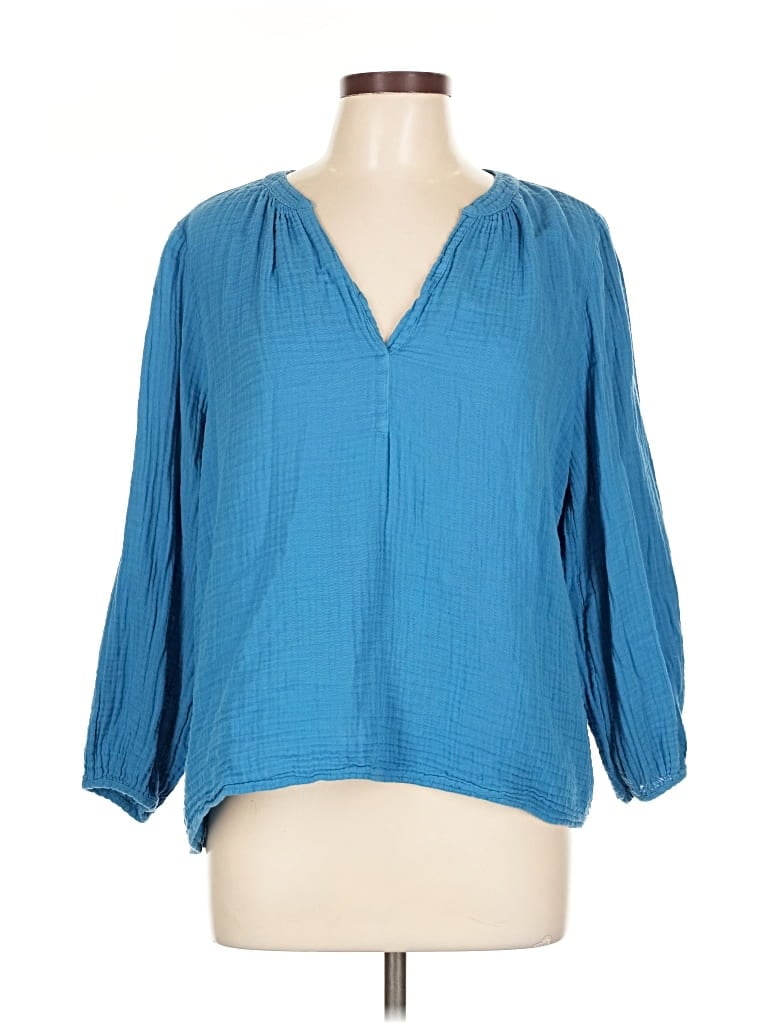 Pre-owned Velvet By Graham & Spencer 3/4 Sleeve Blouse In Blue