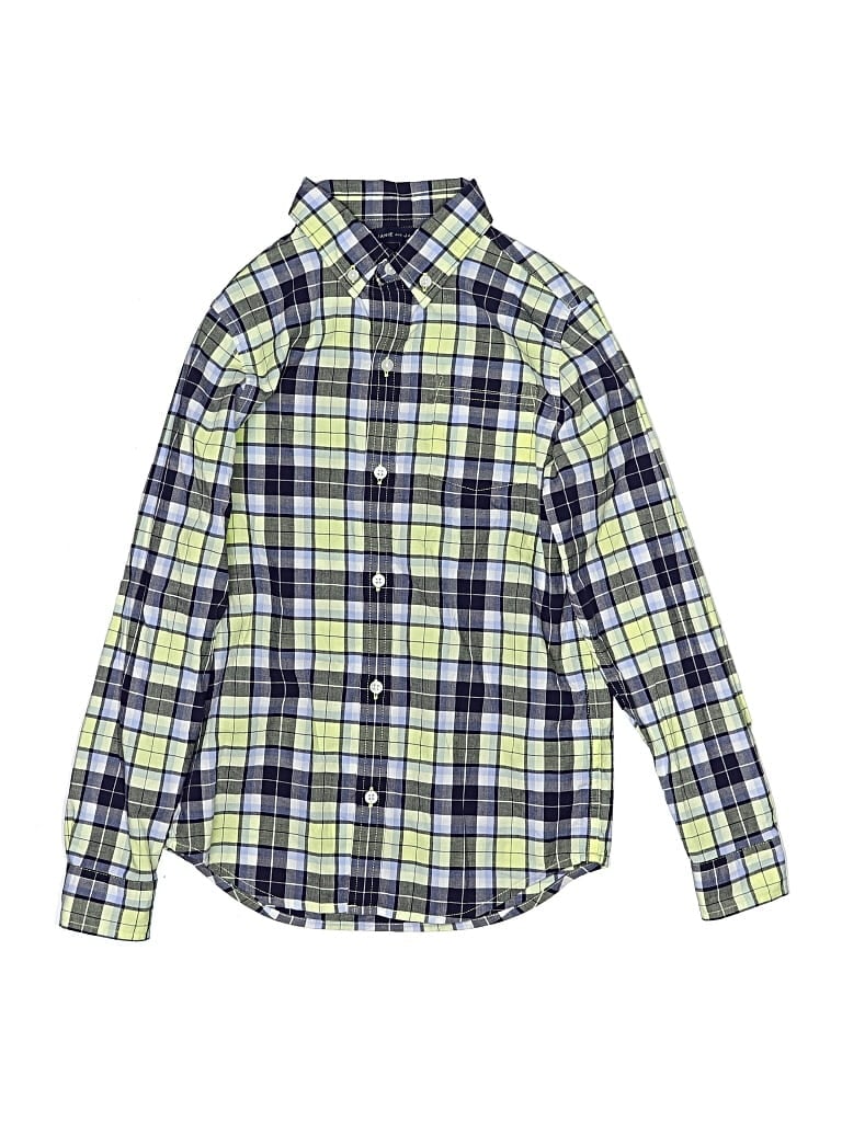 Pre-owned Janie And Jack Kids' Long Sleeve Button Down Shirt In Green