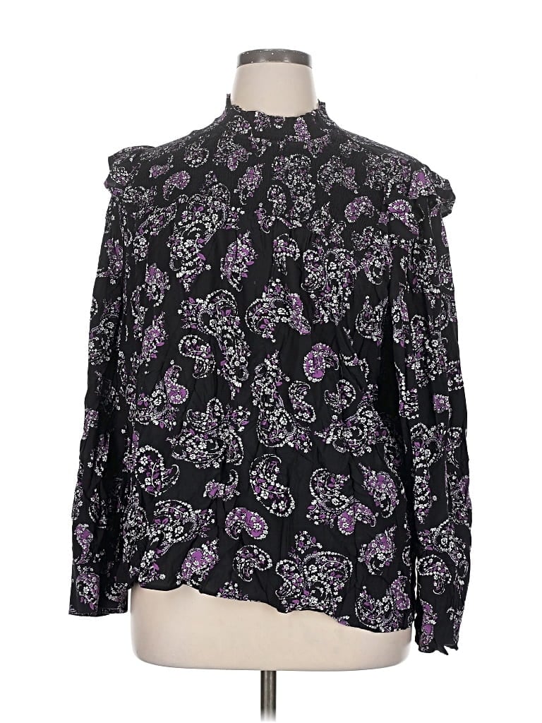 Pre-owned Ann Taylor Loft Long Sleeve Blouse In Black