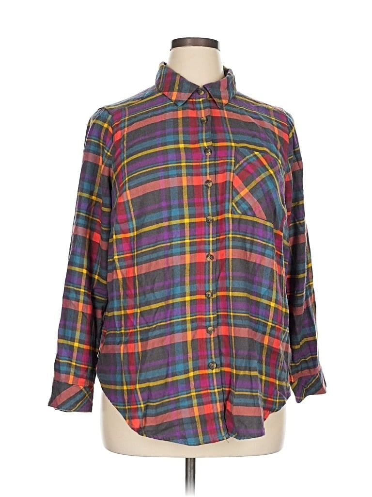 Pre-owned Torrid Long Sleeve Henley Shirt In Red