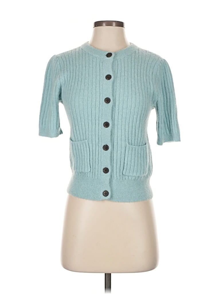 Pre-owned Madewell Wool Cardigan Sweater In Blue