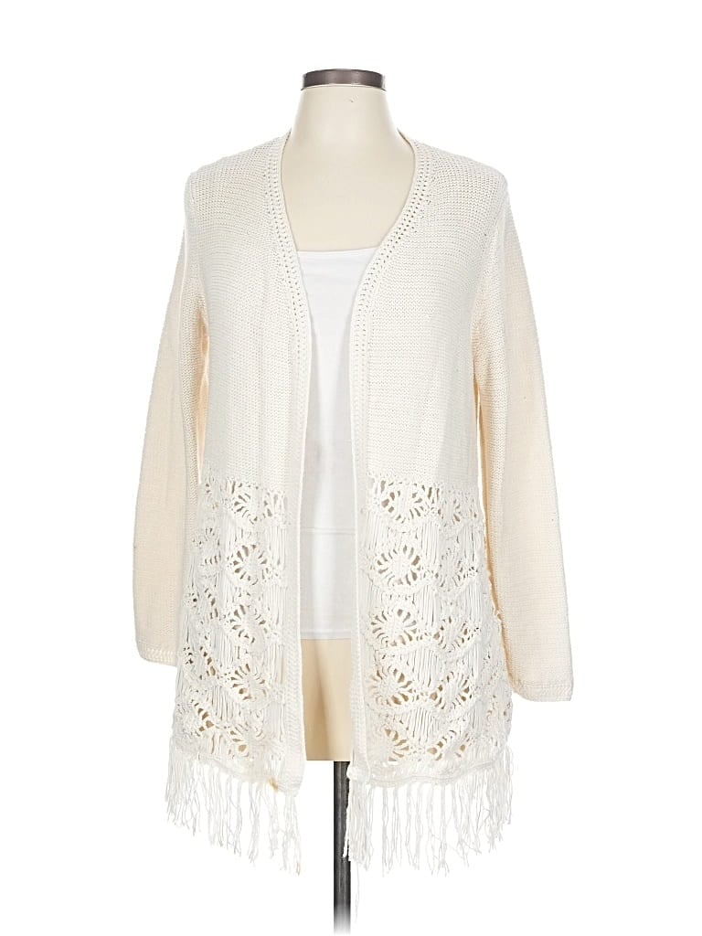 Pre-owned Chico's Cardigan Sweater In White