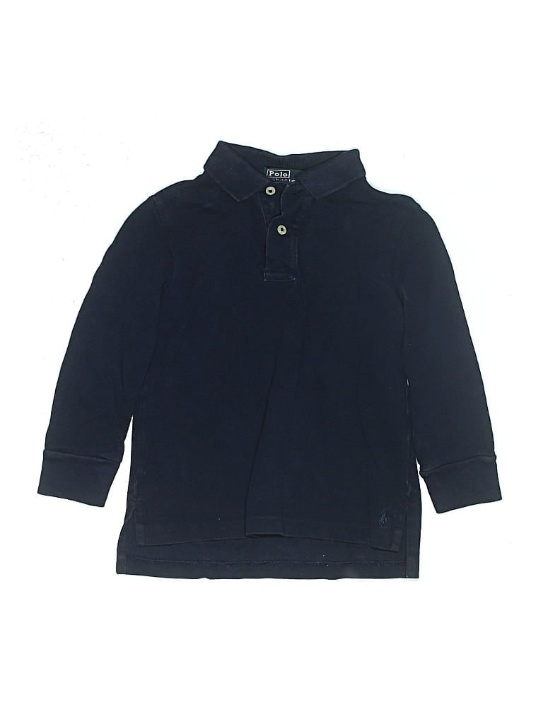 Pre-owned Polo By Ralph Lauren Kids' Long Sleeve Polo In Blue