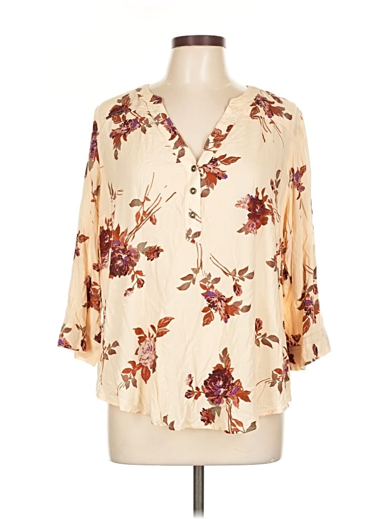 Pre-owned Torrid 3/4 Sleeve Blouse In White