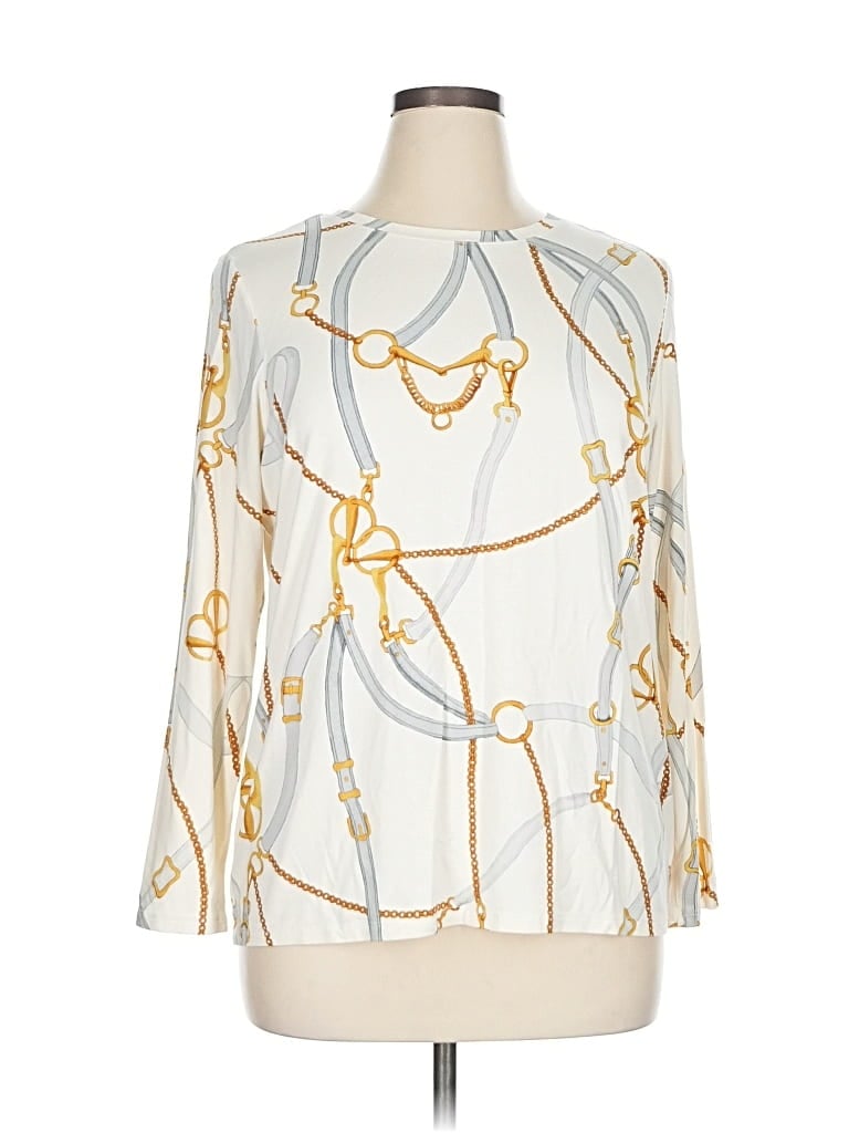 Pre-owned Chico's 3/4 Sleeve Blouse In White